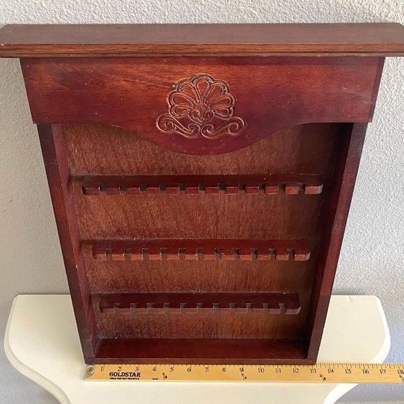 SOLD - Vintage Carved Wooden 33 Spoon Display - Picture 7 of 7